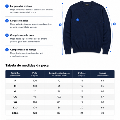 Blusa de lã gola V